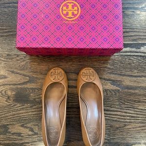 Tory Burch Sally Royal Tan wedge shoes